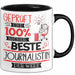 Beste Journalistin Der Welt Tasse Geschenk für Eine Journalistin Geprüft Und Sicher Geschenkidee Geburtstag Weihnachten Trendation