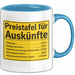 Büroarbeit Kollege Tasse Geschenk Lustige Geschenkidee Spruch Preistafel Für Auskünfte Blau Trendation