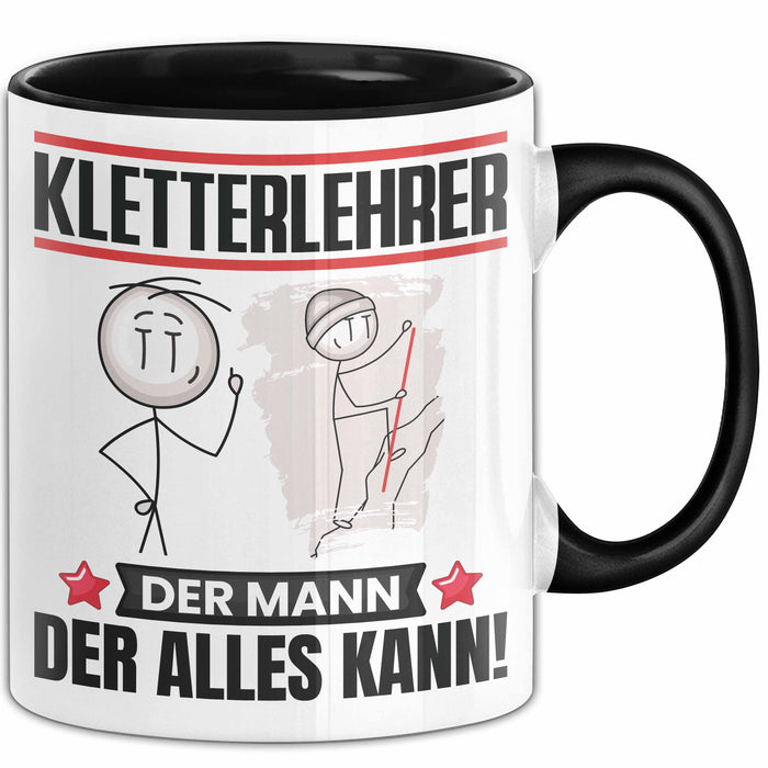Kletterlehrer Tasse Geschenk für Kletterlehrer Der Mann Der Alles Kann Geschenkidee zum Geburtstag Schwarz Trendation