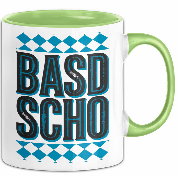 Deutschland München Bayern Bayerisch Tasse Geschenk Lustige Geschenkidee Spruch BASD SCHO Grün Trendation