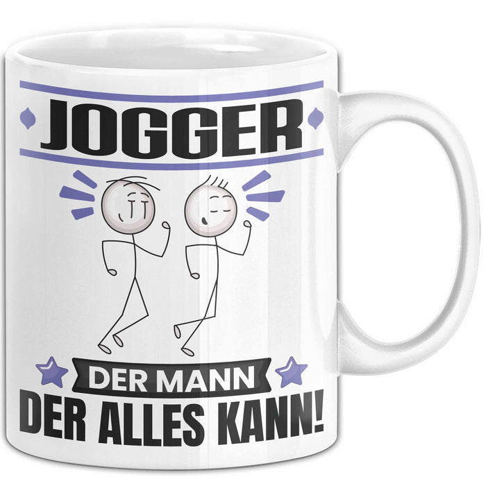 Jogger Tasse Geschenk für Jogger Der Mann Der Alles Kann Geschenkidee zum Geburtstag Weiß Trendation