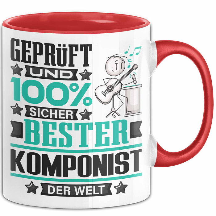 Komponist Geschenk Lustiger Spruch für Komponist Geschenkidee Bester Komponist Der Welt Rot Trendation