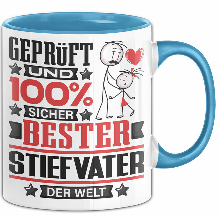 Stiefvater Geschenk Lustiger Spruch für Stiefvater Geschenkidee Bester Stiefvater Der Welt Blau Trendation