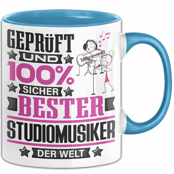 Studiomusiker Geschenk Lustiger Spruch für Studiomusiker Geschenkidee Bester Studiomusiker Der Welt Blau Trendation