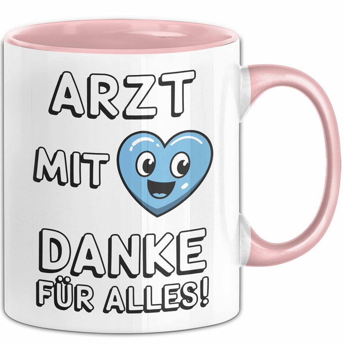 Arzt Tasse Geschenk Lustige Geschenkidee Spruch Arzt Mit Danke Für Alles Rosa Trendation