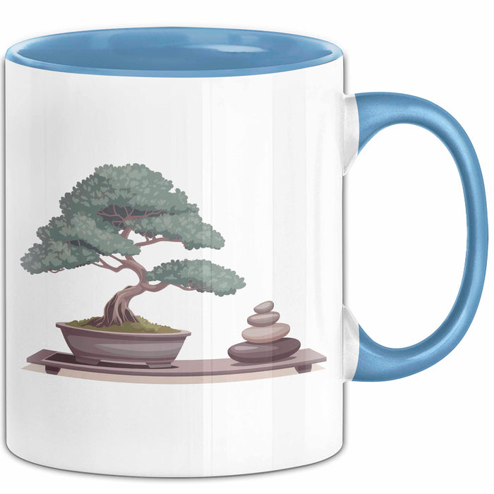 Bonsai Liebhaber Tasse Geschenkidee Miniaturbaum Künstler Blau Trendation