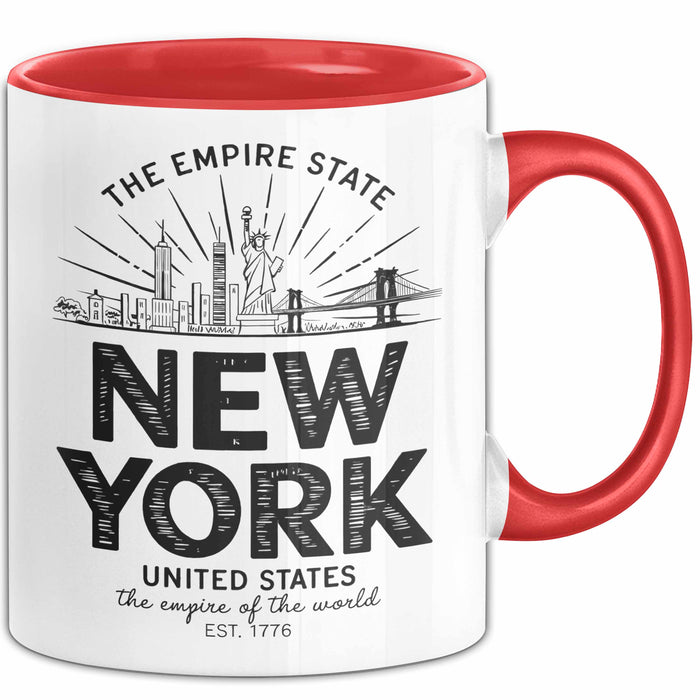 New York City USA Tasse Geschenk Lustige Geschenkidee Spruch Rot Trendation