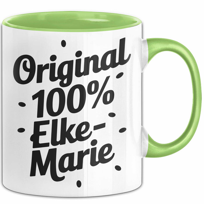 Elke-Marie Tasse Geschenk Original 100% Elke-Marie Geschenkidee Geburtstag Grün Trendation