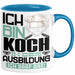 Koch Ausbildung Tasse Geschenk Ich Bin Koch In Der Ausbildung Ich Darf Das Geschenkidee Spruch Blau Trendation