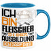 Fleischer Ausbildung Tasse Geschenk Ich Bin Fleischer In Der Ausbildung Ich Darf Das Geschenkidee Spruch Blau Trendation