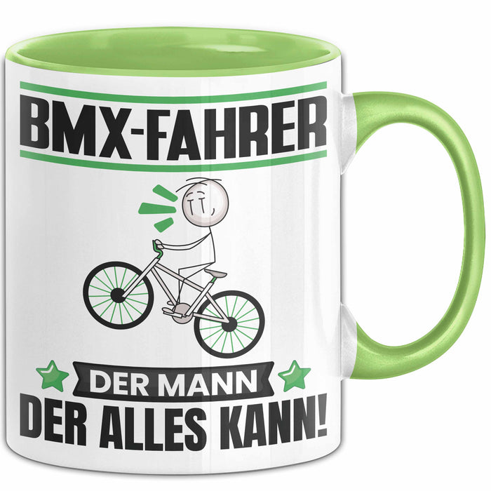 BMX-Fahrer Tasse Geschenk für BMX-Fahrer Der Mann Der Alles Kann Geschenkidee zum Geburtstag Grün Trendation