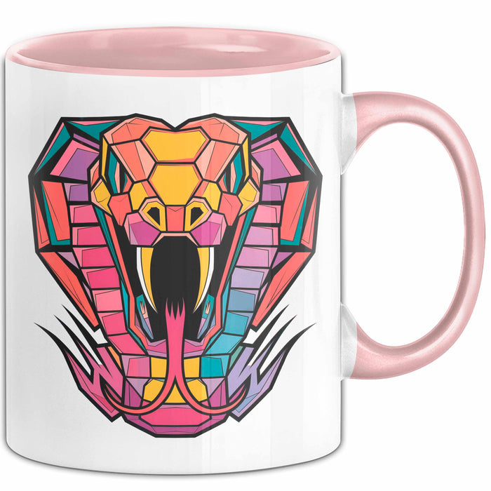 Reptil Schlange Tier Tasse Geschenk Lustige Geschenkidee Spruch Rosa Trendation