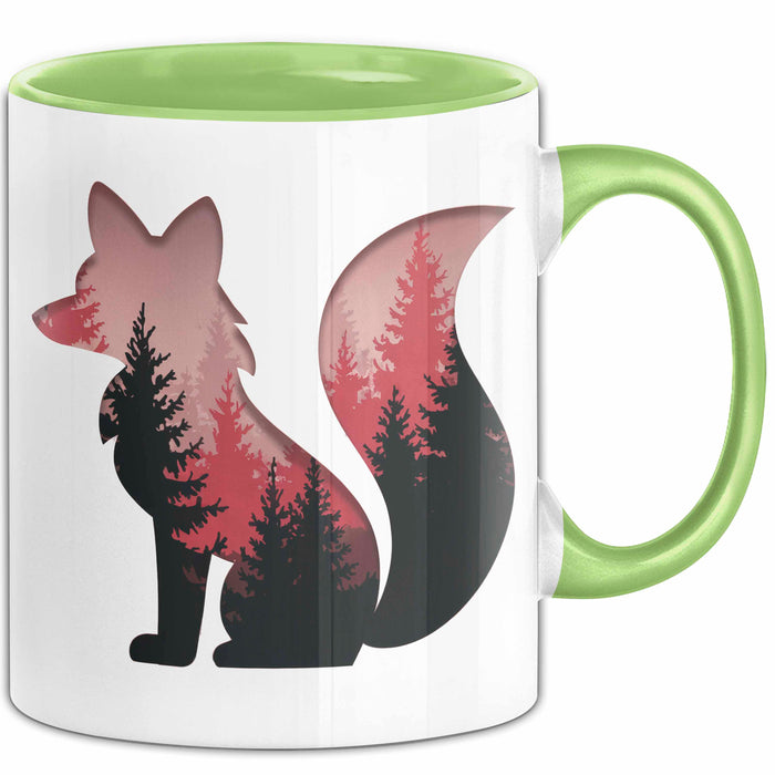 Fuchs Tierliebhaber Tasse Geschenk Lustige Geschenkidee Spruch Grün Trendation