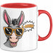 Esel Sonnenbrille Tasse Geschenk Lustige Geschenkidee Spruch Rot Trendation