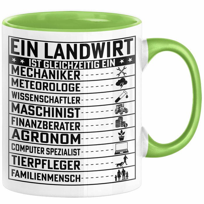 Landwirt Geschenk Tasse Lustiger Spruch Geschenkidee Ein Landwirt Ist Gleichzeitig Ein Grün Trendation