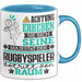 Rugbyspieler Geschenk Tasse Lustiger Spruch Erheben Sie Sich Der Rugbyspieler Betritt den Raum Blau Trendation