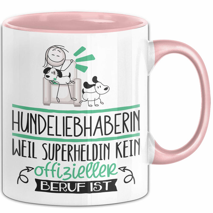 Hundeliebhaberin Geschenk Tasse Lustiger Spruch Hundeliebhaberin Weil Superheldin Kein Offizieller Beruf Ist Geschenkidee Rosa Trendation