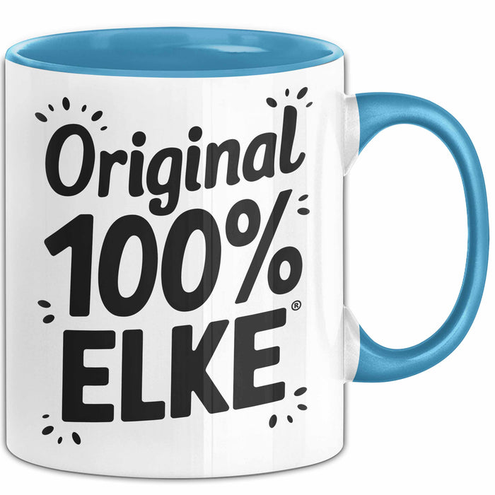 Elke Tasse Geschenk Original 100% Elke Geschenkidee Geburtstag Blau Trendation