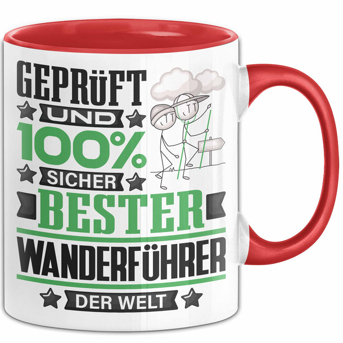 Wanderführer Geschenk Lustiger Spruch für Wanderführer Geschenkidee Bester Wanderführer Der Welt Rot Trendation