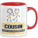 Cousin Geschenk Tasse Ich Bin Cousin Aber Sag Doch Einfach Superheld Lustige Geschenkdiee für Cousin Kaffee-Becher Rot Trendation