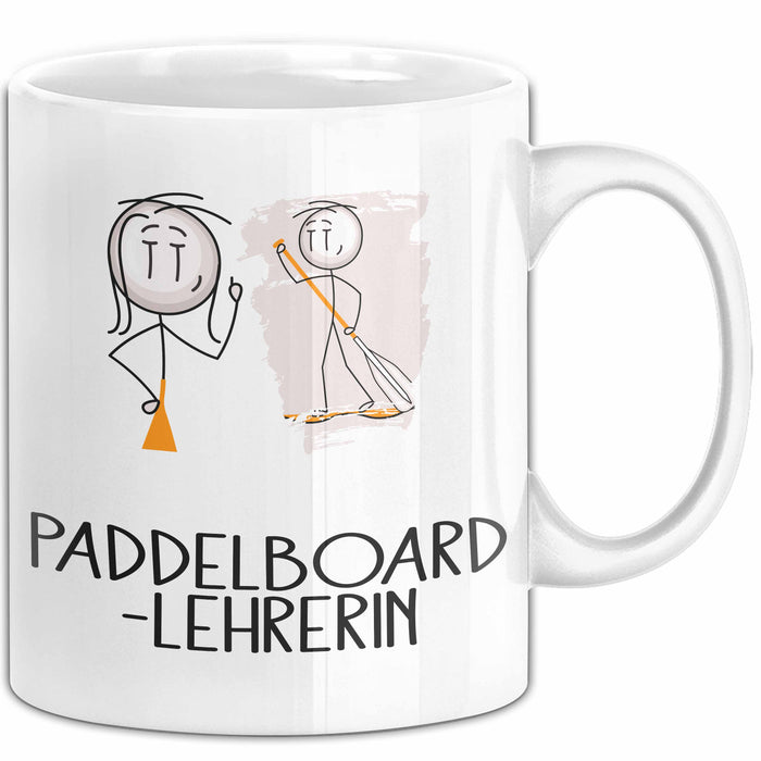 Geschenk für Paddelboard-Lehrerin Tasse Lustige Geschenkidee Geburtstag Ich Bin Paddelboard-Lehrerin Ich Darf Das Weiß Trendation
