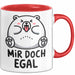 Sarkastischer Bär Tasse Geschenk Lustige Geschenkidee Spruch Mir Doch Egal Rot Trendation