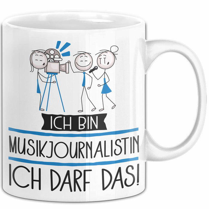 Geschenk für Musikjournalistin Tasse Lustige Geschenkidee Geburtstag Ich Bin Musikjournalistin Ich Darf Das Weiß Trendation