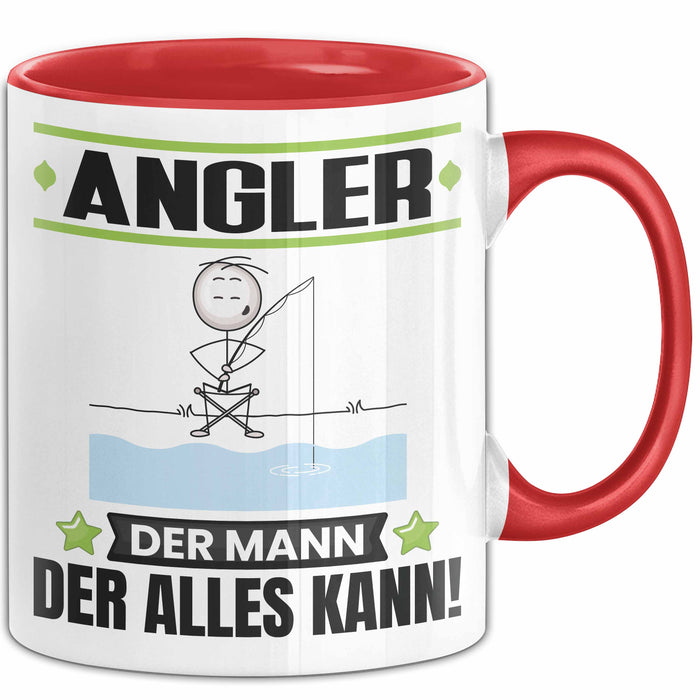 Angler Tasse Geschenk für Angler Der Mann Der Alles Kann Geschenkidee zum Geburtstag Rot Trendation