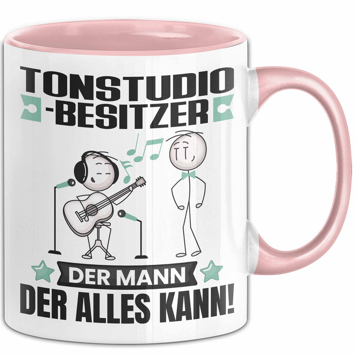 Tonstudio-Besitzer Tasse Geschenk für Tonstudio-Besitzer Der Mann Der Alles Kann Geschenkidee zum Geburtstag Rosa Trendation
