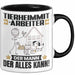 Tierheimmitarbeiter Tasse Geschenk für Tierheimmitarbeiter Der Mann Der Alles Kann Geschenkidee zum Geburtstag Schwarz Trendation