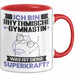 Rhythmische Gymnastin Tasse Geschenk für Rhythmische Gymnastin Geburtstag Lustiger Spruch Kaffee-Becher Was Ist Deine Superkraft Rot Trendation