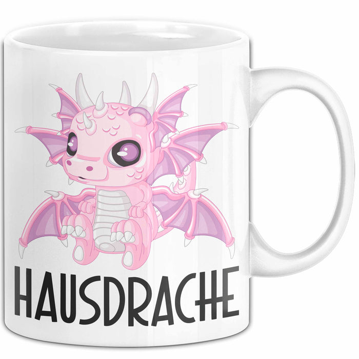 Hausdrache Tasse Geschenk Becher Weiß Trendation