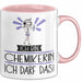 Geschenk für Chemikerin Tasse Lustige Geschenkidee Geburtstag Ich Bin Chemikerin Ich Darf Das Rosa Trendation