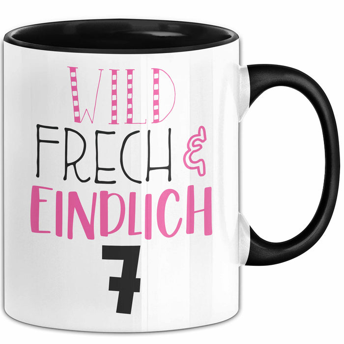 Tasse Wild Frech Und Einzigartig 7 Geschenk für Kinder 7. Geburtstag Jungs Schwarz Trendation