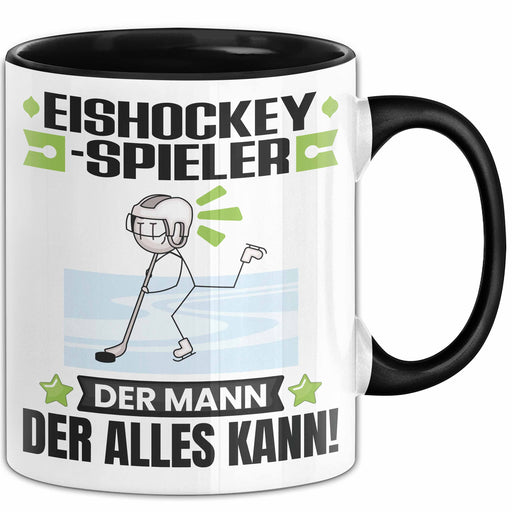Eishockeyspieler Tasse Geschenk für Eishockeyspieler Der Mann Der Alles Kann Geschenkidee zum Geburtstag Schwarz Trendation