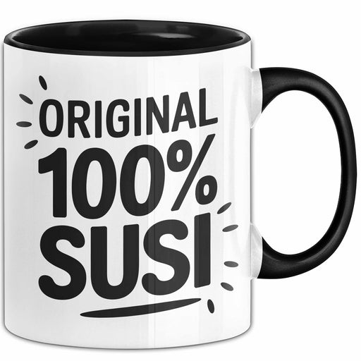Susi Tasse Geschenk Original 100% Susi Geschenkidee Geburtstag Schwarz Trendation