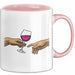 Weinliebhaber Tasse Geschenk Erschaffung Von Adam Kunst Geschenkidee 2 Hände Finger Rotwein Wein Liebhaber Rosa Trendation