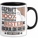 Boulderer Geschenk Lustiger Spruch für Boulderer Geschenkidee Bester Boulderer Der Welt Schwarz Trendation