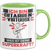 Gitarrenvirtuose Tasse Geschenk für Gitarrenvirtuose Geburtstag Lustiger Spruch Kaffee-Becher Was Ist Deine Superkraft Grün Trendation