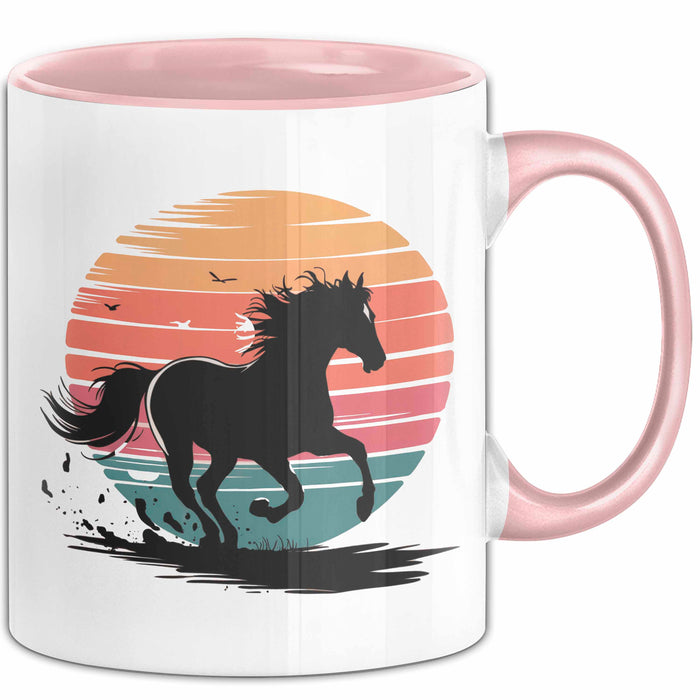Reiter Tasse Geschenkidee Reitsport Enthusiast Geschenkidee Lustig Rosa Trendation