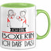 Geschenk für Boxerin Tasse Lustige Geschenkidee Geburtstag Ich Bin Boxerin Ich Darf Das Grün Trendation