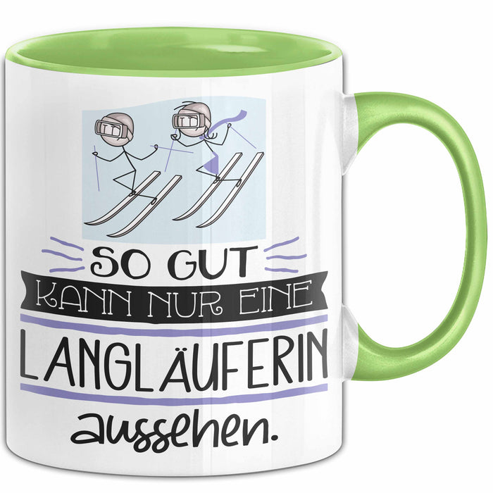 Langläuferin Geschenk Tasse So Gut Kann Nur Eine Langläuferin Aussehen Geschenkidee Geburtstag Weihnachten Lustig Grün Trendation