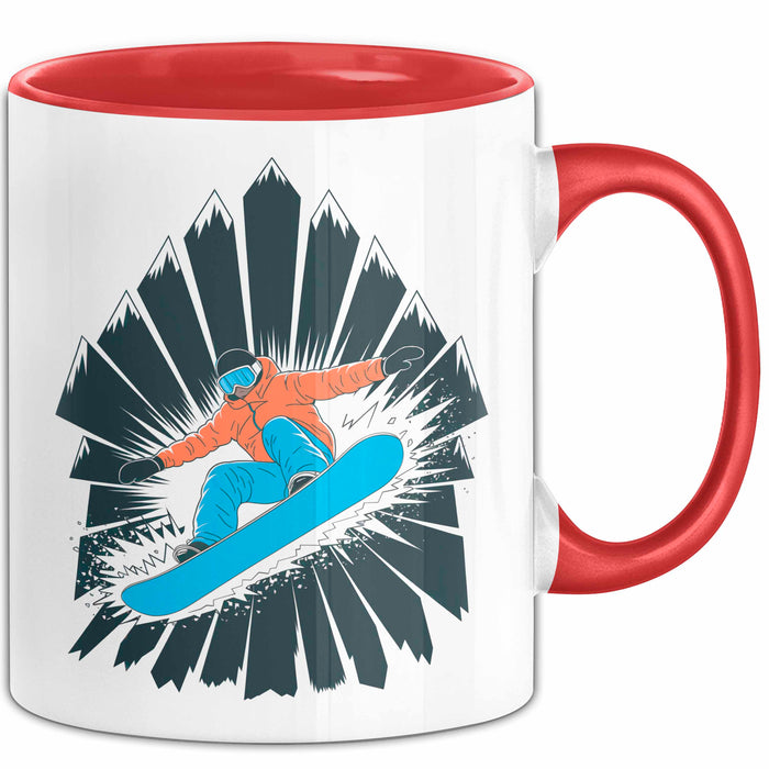 Snowboarder Tasse Geschenk Lustige Geschenkidee Spruch Für Berg Fahrer Rot Trendation
