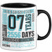 Tasse 07 Jahre Jubiläum Design mit Zeitangaben, Geschenkidee Schwarz Trendation