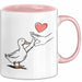 Ente Tier Liebe Herz Tasse Geschenk Lustige Geschenkidee Spruch Rosa Trendation
