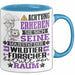 Wildtierforscher Geschenk Tasse Lustiger Spruch Erheben Sie Sich Der Wildtierforscher Betritt den Raum Blau Trendation