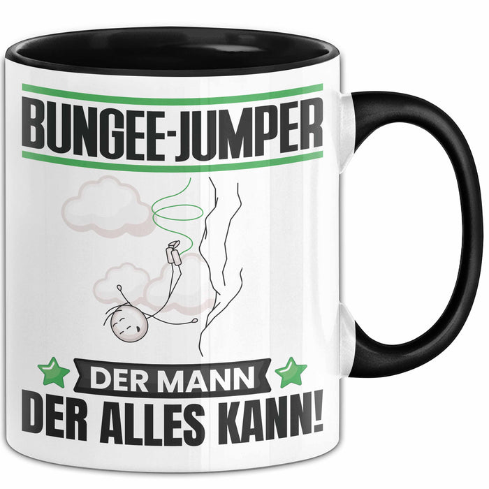 Bungee-Jumper Tasse Geschenk für Bungee-Jumper Der Mann Der Alles Kann Geschenkidee zum Geburtstag Schwarz Trendation
