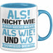 Lustige Tasse Geschenk Als Nicht Wie Sprachwitz Witziger Spruch Blau Trendation