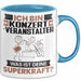 Konzertveranstalter Tasse Geschenk für Konzertveranstalter Geburtstag Lustiger Spruch Kaffee-Becher Was Ist Deine Superkraft Blau Trendation