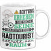 Radtourist Geschenk Tasse Lustiger Spruch Erheben Sie Sich Der Radtourist Betritt den Raum Weiß Trendation